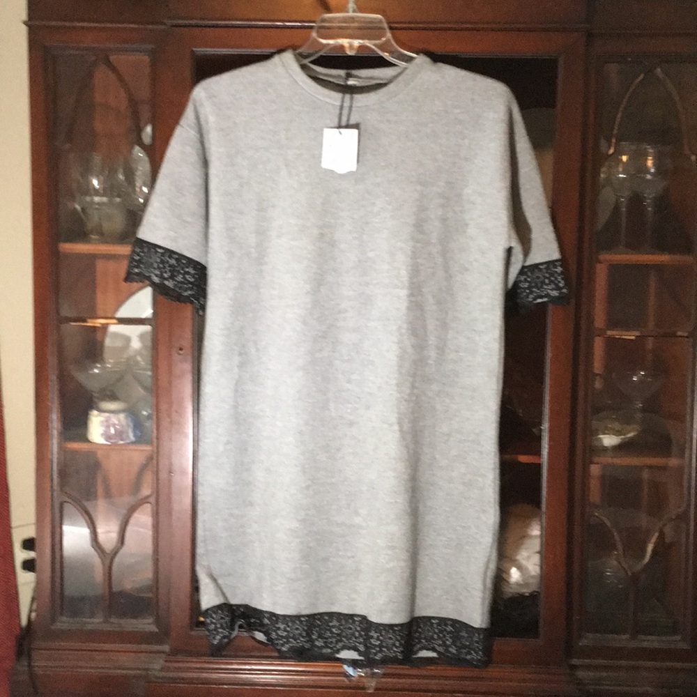 New 2019 Zara dress/ tunic Size M light grey NWT